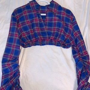 plaid cropped & collared longsleeve! 💜